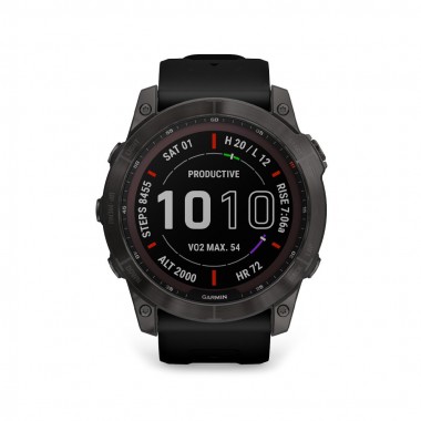 Garmin Fenix 7X Sapphire Solar Carbon Gray DLC Titanium with Black Band (010-02541-10)