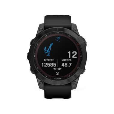 Garmin Fenix 7 Sapphire Solar Black DLC Titanium with Black Band (010-02540-34)