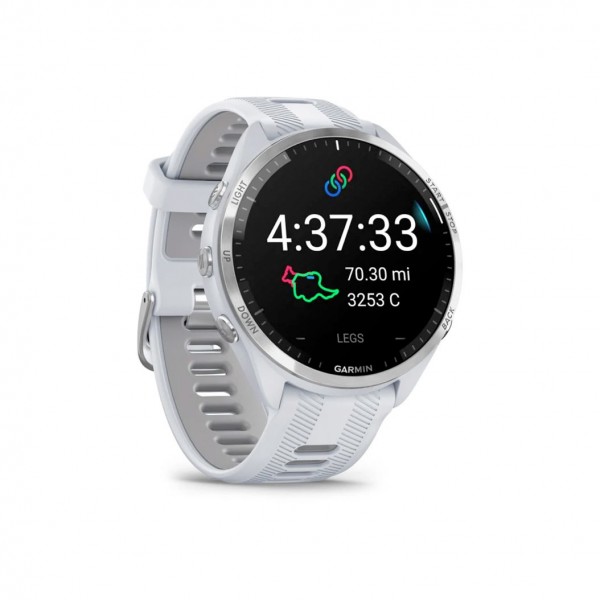 Garmin Forerunner 965 Titanium Bezel with Whitestone Case and Whitestone/Powder Gray Silicone Band (010-02809-01/11)