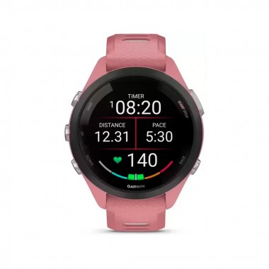 Garmin Forerunner 265S Black Bezel with Light Pink Case and Light Pink/Whitestone Silicone Band (010-02810-05/15)