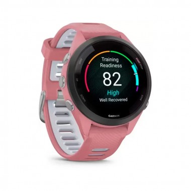 Garmin Forerunner 265S Black Bezel with Light Pink Case and Light Pink/Whitestone Silicone Band (010-02810-05/15)