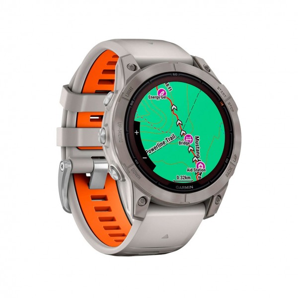 Garmin Fenix 7 Pro Sapphire Solar Titanium with Fog Gray/Ember Orange Band (010-02777-20/21)