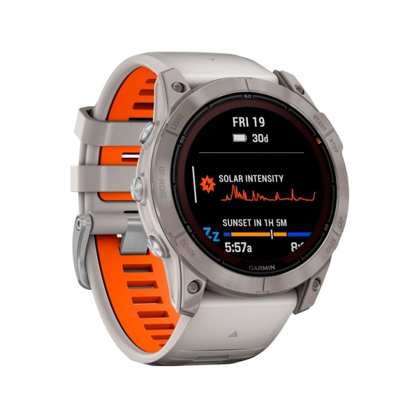 Garmin Fenix 7X Pro Sapphire Solar Titanium з Fog Gray/Ember Orange Band (010-02778-14/15)