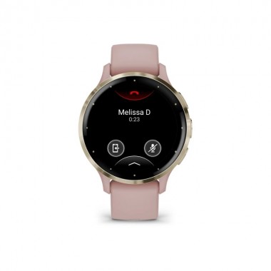 Garmin Venu 3S Soft Gold Stainless Steel Bezel with Dust Rose Case and Silicone Band (010-02785-03)