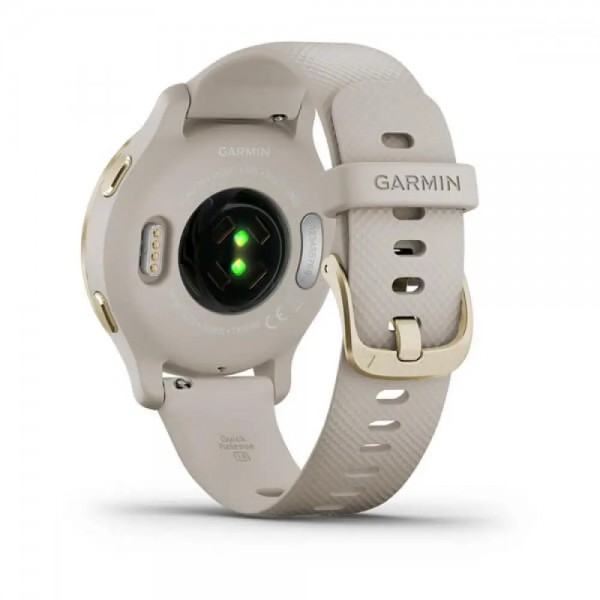 Garmin Venu 2S Light Gold Stainless Steel Bezel with Light Sand Case and Silicone Band (010-02429-01/11)