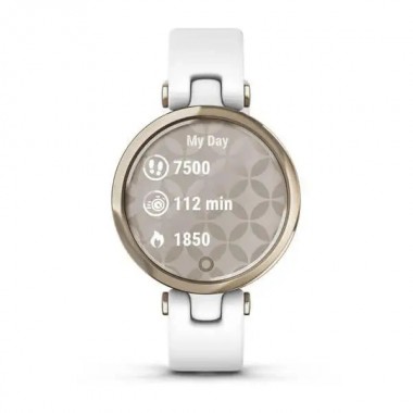Garmin Lily Sport Edition Cream Gold Bezel with White Case and Silicone Band (010-02384-00)