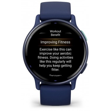 Garmin Vivoactive 5 Metallic Navy Aluminum Bezel with Navy Case and Silicone Band (010-02862-12)
