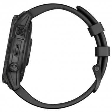 Garmin Fenix 7 Sapphire Solar Carbon Gray DLC Titanium with Black Band (010-02540-20)
