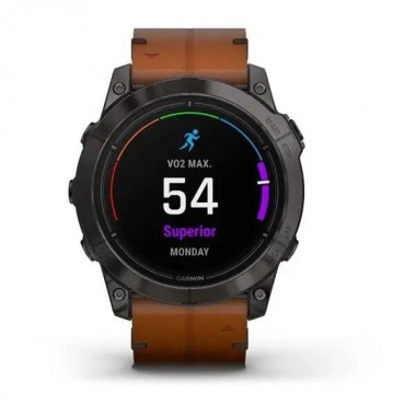 Garmin Epix Pro 2 Sapphire 51mm Carbon Gray DLC Titanium with Brown Leather Band (010-02804-30)