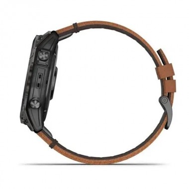 Garmin Epix Pro 2 Sapphire 51mm Carbon Gray DLC Titanium with Brown Leather Band (010-02804-30)
