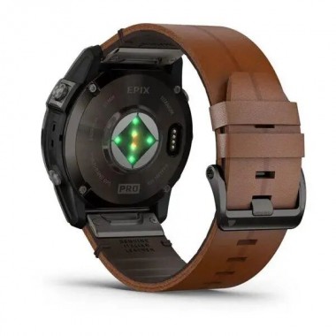 Garmin Epix Pro 2 Sapphire 51mm Carbon Gray DLC Titanium with Brown Leather Band (010-02804-30)