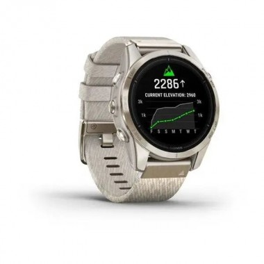 Garmin Epix Pro 2 Sapphire 42mm Soft Gold with Cream Heathered Nylon Band (010-02802-20)