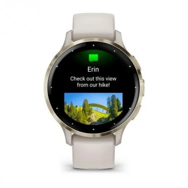Garmin Venu 3S Soft Gold Stainless Steel Bezel with Ivory Case and Silicone Band (010-02785-04)