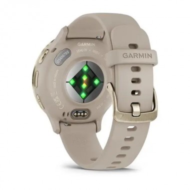 Garmin Venu 3S Soft Gold Stainless Steel Bezel with French Gray Case and Silicone Band (010-02785-02)