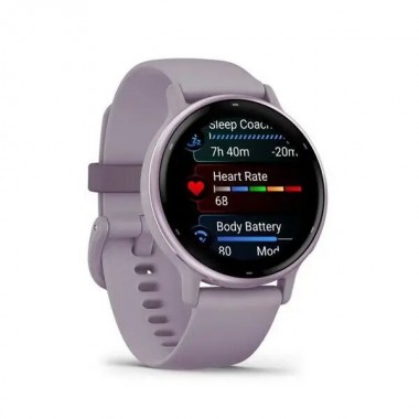 Garmin Vivoactive 5 Metallic Orchid Aluminum Bezel with Orchid Case and Silicone Band (010-02862-13)