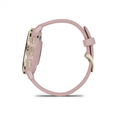 Garmin Venu 3S Soft Gold Stainless Steel Bezel with Dust Rose Case and Silicone Band (010-02785-03)