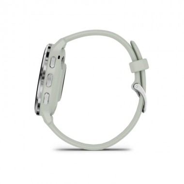 Garmin Venu 3S Silver Stainless Steel Bezel з Sage Gray Case and Silicone Band (010-02785-01)