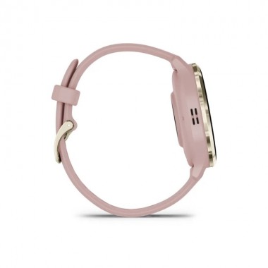 Garmin Venu 3S Soft Gold Stainless Steel Bezel with Dust Rose Case and Silicone Band (010-02785-03)