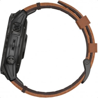 Garmin Epix 2 Sapphire Black Titanium with Chestnut Leather Band (010-02582-30)