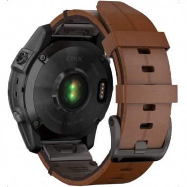 Garmin Epix 2 Sapphire Black Titanium with Chestnut Leather Band (010-02582-30)