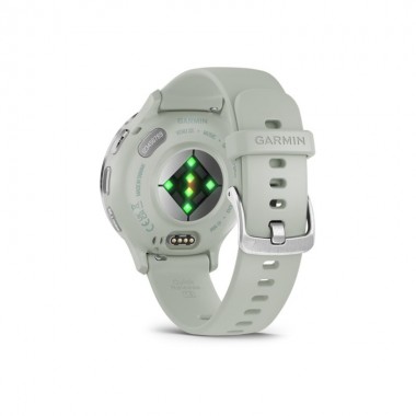 Garmin Venu 3S Silver Stainless Steel Bezel з Sage Gray Case and Silicone Band (010-02785-01)
