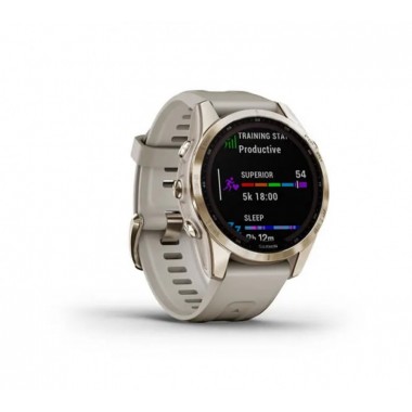 Garmin Fenix 7S Sapphire Solar Cream Gold Titanium with Light Sand Band (010-02539-20)