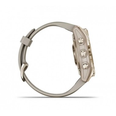 Garmin Fenix 7S Sapphire Solar Cream Gold Titanium with Light Sand Band (010-02539-20)