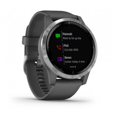 Garmin Vivoactive 4 Shadow Grey with Silver Hardware (010-02174-03)