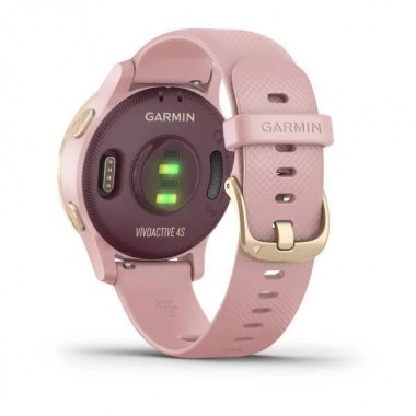 Garmin Vivoactive 4S Light Gold Stainless Steel Bezel with Dust Rose Case and Silicone Band (010-02172-33)