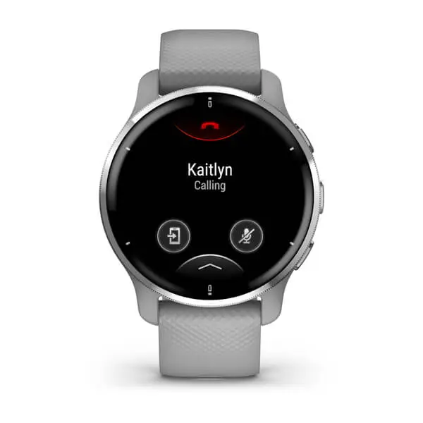 Garmin Venu 2 Plus Silver Stainless Steel Bezel with Powder Gray Case and Silicone Band (010-02496-00/10)