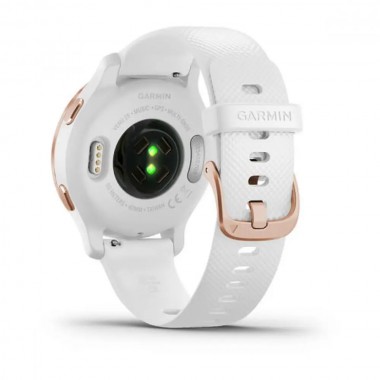 Garmin Venu 2S Rose Gold Stainless Steel Bezel with White Case and Silicone Band (010-02429-13)