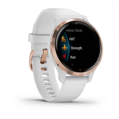Garmin Venu 2S Rose Gold Stainless Steel Bezel with White Case and Silicone Band (010-02429-13)
