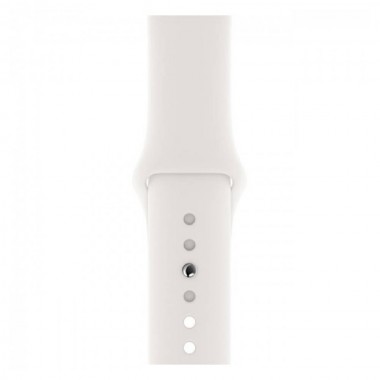 New Apple Watch Series 5 44mm GPS Silver Aluminum Case with White Sport Band (MWVD2)