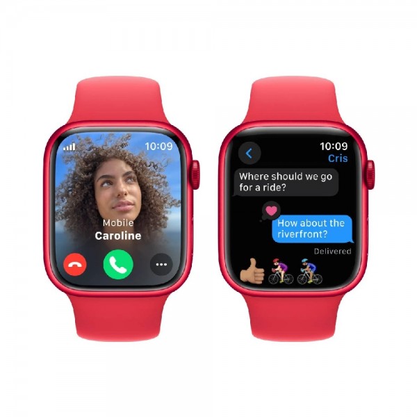 New Apple Watch Series 9 GPS 41mm (PRODUCT) RED Aluminum Case w. (PRODUCT) RED Sport Band - M/L