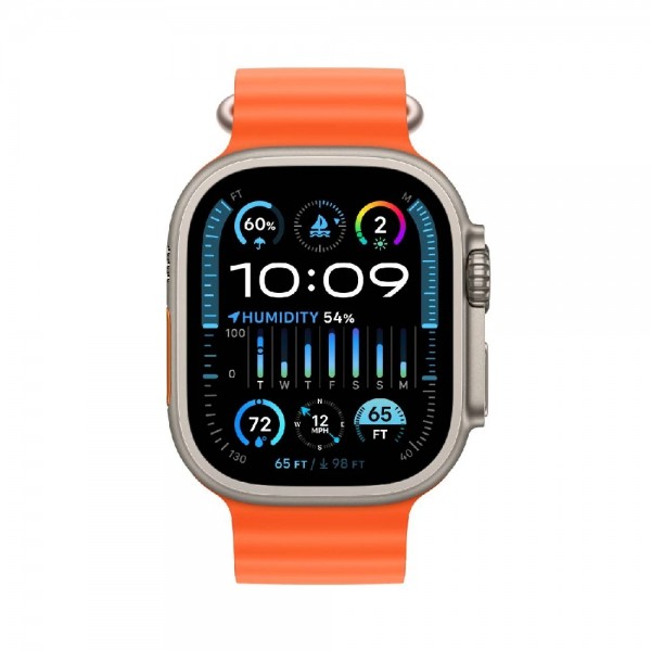 New Apple Watch Ultra 2 GPS + Cellular 49mm Titanium Case with Orange Ocean Band