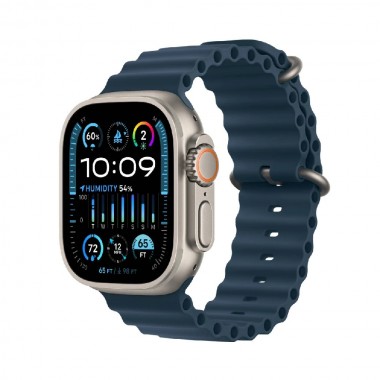 New Apple Watch Ultra 2 GPS + Cellular 49mm Titanium Case with Blue Ocean Band