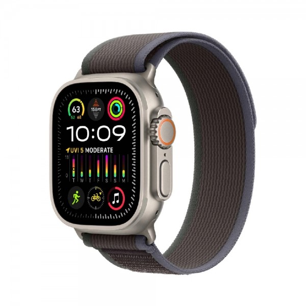 New Apple Watch Ultra 2 GPS + Cellular 49mm Titanium Case with Blue/Black Trail Loop - M/L
