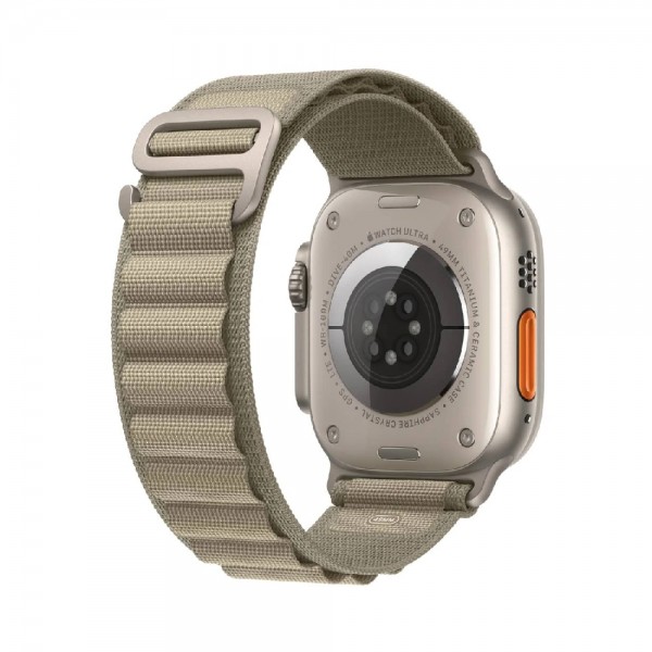 New Apple Watch Ultra 2 GPS + Cellular 49mm Titanium Case with Olive Alpine Loop - Medium