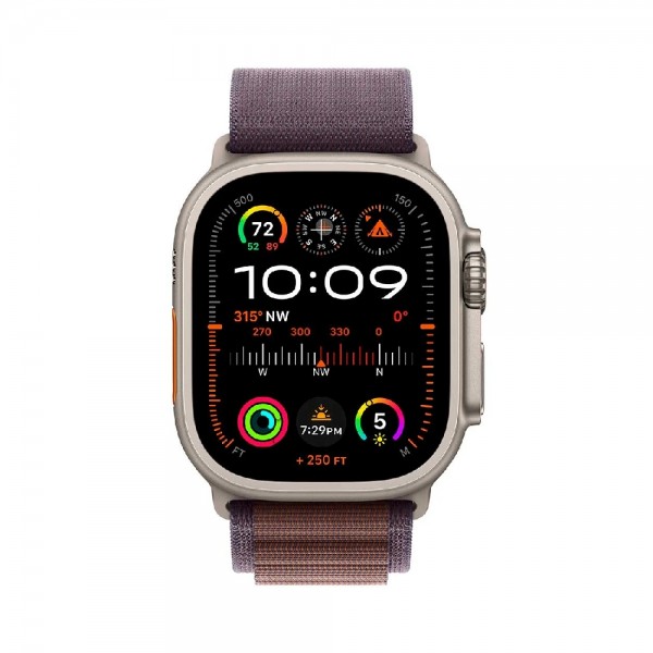 New Apple Watch Ultra 2 GPS + Cellular 49mm Titanium Case with Indigo Alpine Loop - Small