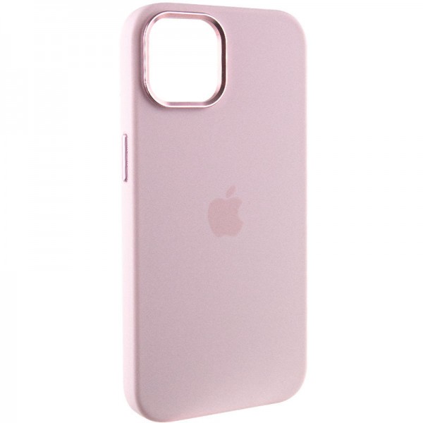 Чохол Silicone Case Metal Buttons для Apple iPhone 12/12 Pro Chalk Pink