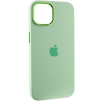 Чехол Silicone Case Metal Buttons для Apple iPhone 12/12 Pro Pistachio