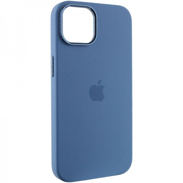 Чохол Silicone Case Metal Buttons для Apple iPhone 12/12 Pro Blue Jay