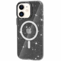 Чехол TPU Galaxy Sparkle (MagFit) для Apple iPhone 11 Black+Glitter