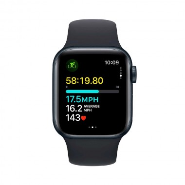 New Apple Watch SE 2 2023 GPS 40mm Midnight Aluminum Case w. Midnight Sport Band S/M (MR9X3)