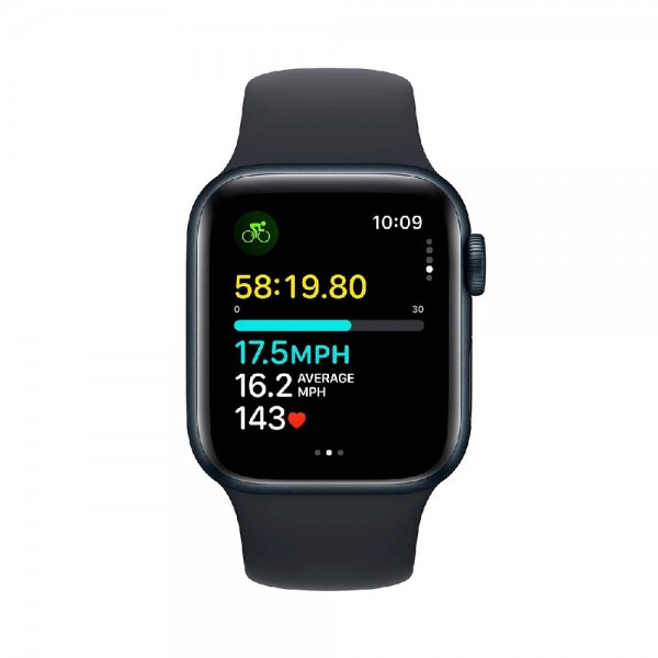 New Apple Watch SE 2 2023 GPS 40mm Midnight Aluminum Case w. Midnight Sport Band S/M (MR9X3)