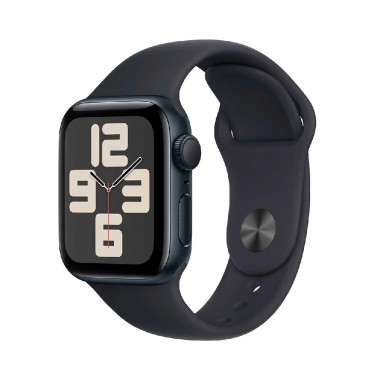 New Apple Watch SE 3 GPS 44mm Midnight Aluminum Case w. Midnight Sport Band S/M (MRE73)