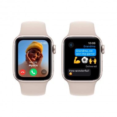 New Apple Watch SE 2 2023 GPS 40mm Starlight Aluminum Case w. Starlight Sport Band M/L (MR9V3)