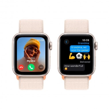 New Apple Watch SE 2 2023 GPS 40mm Starlight Aluminum Case w. Starlight Sp/Loop (MR9W3)