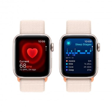 New Apple Watch SE 2 2023 GPS 40mm Starlight Aluminum Case w. Starlight Sp/Loop (MR9W3)