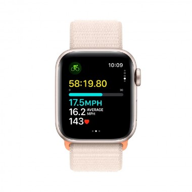 New Apple Watch SE 2 2023 GPS 40mm Starlight Aluminum Case w. Starlight Sp/Loop (MR9W3)